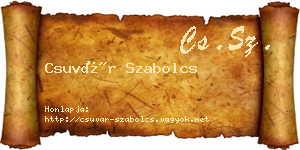 Csuvár Szabolcs névjegykártya